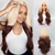cheap Synthetic Lace Wigs-Synthetic Lace Wig Natural Wave Style 26 inch Multi-color Middle Part U Part Wig Women Wig Brown / White