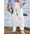 cheap Holiday-Men&#039;s Trousers Summer Pants Tapered Carrot Pants Beach Pants Pocket Pleats Solid Color Comfort Breathable Full Length Daily Holiday Fashion Streetwear White Khaki Inelastic