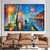 cheap Landscape Paintings-Large Romantic Artwork Giclee painting On Canvas hand painted  handmade Melody Of The Night oil painting Canvas Wall Art landscape wall painting for living room bedroom wall decoration