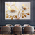 cheap Floral/Botanical Paintings-Abstract White Gold Oil Painting On Canvas hand painted  Flower Painting Blooming Floral oil painting Wall Decor painting for Living Room Home Decor Custom Gold painting Wall Art