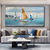 cheap Landscape Paintings-Handmade Oil Painting Canvas Wall Art Decoration Abstract Ocean Sailboat Sailing Landscape for Home Decor Rolled Frameless Unstretched Painting