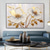 cheap Floral/Botanical Paintings-Abstract White Gold Oil Painting On Canvas hand painted  Flower Painting Blooming Floral oil painting Wall Decor painting for Living Room Home Decor Custom Gold painting Wall Art