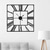 cheap Wall Accents-Large Wall Clock Roman Numeral Wall Clock Outdoor Garden Wall Clock Metal Square Skeleton Clock for Living Room Cafe Hotel Office Home Decor 58 cm