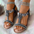 cheap Vacation Sandals-Women&#039;s Sandals Boho Bohemia Beach Wedge Sandals Comfort Shoes Vacation Beach Summer Rhinestone Platform Flat Heel Elegant Bohemia Vacation Faux Leather Elastic Band Black Silver Gold