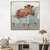 cheap Animal Paintings-Handmade A cow sitting on a sofa painting  handmade Abstract Cow Oil Painting Unique Artwork Vibrant Animal Canvas painting Wall Art Cow painting for living room bedroom wall home decor
