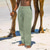 cheap Holiday-Men&#039;s Linen Pants Trousers Summer Pants Beach Pants Pocket Drawstring Elastic Waist Plain Comfort Breathable Daily Holiday Vacation Hawaiian Boho Black White