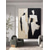 cheap People Paintings-Black and Beige Abstract Art painting handmade Black and Beige Minimalistic hand painted Wall Art Abstract Figure Canvas painting Art Abstract People Oil Painting Modern Wall Art