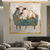 cheap Animal Paintings-Handmade A cow sitting on a sofa painting  handmade Abstract Cow Oil Painting Unique Artwork Vibrant Animal Canvas painting Wall Art Cow painting for living room bedroom wall home decor