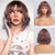 cheap Synthetic Trendy Wigs-Ombre Blonde Wigs for White Women Short Wavy Wig with Bangs Ash Blonde Bob Wig with Dark Roots Medium Length Natural Synthetic Hair for Daily Party&amp;Cosplay