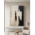 cheap People Paintings-Black and Beige Abstract Art painting handmade Black and Beige Minimalistic hand painted Wall Art Abstract Figure Canvas painting Art Abstract People Oil Painting Modern Wall Art