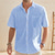 voordelige Zakelijk Casual-Voor heren Overhemd Linnen overhemd Zomer overhemd Strand hemd Katoenen linnen overhemd Overhemd met knopen Effen Vakantie Feestdagen Zwart Wit Blauw Grijs Korte mouw Strijkijzer Zomer Kleding