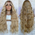 billige Parykker med blondefront, naturlig hår-remy menneskehår 13x4 blonder frontparykk midtre del brasiliansk hår bølget blond parykk 130% 150% tetthet fremhevet / balayage hår naturlig hårfeste forhåndsplukket for kvinner langt menneskehår