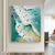 abordables Pinturas de personas-Pintura al óleo original hecha a mano de océano azul sobre lienzo, decoración artística de pared, pintura deportiva de verano para decoración del hogar con marco estirado/sin pintura de marco interior