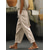 cheap Women&#039;s Pants-Women&#039;s Linen Overalls Ankle-Length Lace-Up Side Drawstring Waist Beige Casual Summer Spring Relaxed Fit Clothing Apparel