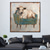 cheap Animal Paintings-Handmade A cow sitting on a sofa painting  handmade Abstract Cow Oil Painting Unique Artwork Vibrant Animal Canvas painting Wall Art Cow painting for living room bedroom wall home decor