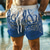 billige Badetøy og strandshorts-blekkspruttrykt herreshorts hawaiiansk shorts badebukser snøring med meshfôr elastisk midjekomfort pustende ferieferieshorts