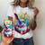 abordables personalizar-Mujer Camiseta Graphic Estampado Diario Noche Básico Manga Corta Escote Redondo Impresión personalizada