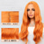 cheap Synthetic Trendy Wigs-Cosplay Costume Wig Synthetic Wig Natural Wave Middle Part Wig 26 inch Orange Synthetic Hair Women&#039;s Orange