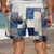 levne Plavky a plážové šortky-kostkované kostkované pánské deskové šortky havajské šortky plavky stahovací šňůrka se síťovanou podšívkou elastický pas pohodlí prodyšná dovolená dovolená krátká