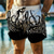 billige Badetøy og strandshorts-blekkspruttrykt herreshorts hawaiiansk shorts badebukser snøring med meshfôr elastisk midjekomfort pustende ferieferieshorts