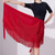 cheap Latin Dancewear-Latin Dance Ballroom Dance Skirts Printing Tassel Pure Color Women&#039;s Performance Training High Polyester