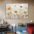 cheap Floral/Botanical Paintings-Abstract White Gold Oil Painting On Canvas hand painted  Flower Painting Blooming Floral oil painting Wall Decor painting for Living Room Home Decor Custom Gold painting Wall Art