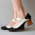 abordables Años 1920 &amp; Era Gatsby-Tacones Mary Jane marrón claro y blanco de mujer con hebilla decorativa y detalles de tachuelas perfectos para eventos y ocasiones especiales inspirados en el Gatsby vintage