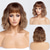 cheap Synthetic Trendy Wigs-Ombre Blonde Wigs for White Women Short Wavy Wig with Bangs Ash Blonde Bob Wig with Dark Roots Medium Length Natural Synthetic Hair for Daily Party&amp;Cosplay