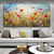 cheap Floral/Botanical Paintings-Flower oil painting on canvas handmade abstract colorful flower floral oil painting hand painted wall art canvas spring painting  for living room wall decor