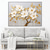 cheap Floral/Botanical Paintings-Abstract White Gold Oil Painting On Canvas hand painted  Flower Painting Blooming Floral oil painting Wall Decor painting for Living Room Home Decor Custom Gold painting Wall Art