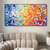 cheap Abstract Paintings-Handmade Oil Painting Canvas Wall Art Decoration Colorful Abstract Mosaic for Home Decor Rolled Frameless Unstretched Painting