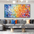 cheap Abstract Paintings-Handmade Oil Painting Canvas Wall Art Decoration Colorful Abstract Mosaic for Home Decor Rolled Frameless Unstretched Painting