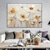 cheap Floral/Botanical Paintings-Abstract White Gold Oil Painting On Canvas hand painted  Flower Painting Blooming Floral oil painting Wall Decor painting for Living Room Home Decor Custom Gold painting Wall Art