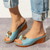 cheap Women&#039;s Sandals-Women&#039;s Blue Wedge Slide Sandals with Floral Appliqué and Peep Toe, Vintage Platform Summer Shoes for Casual Outfits, Travel, and Daily Comfort