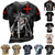 cheap Faith T shirts-Men&#039;s Templar Cross Graphic Prints Soldier T shirt Christian T Shirts Short Sleeve T shirt 3D Print Crew Neck Shirt Vintage Sports Designer Outdoor Street Daily Black / Gray Black 1 Black Summer