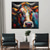 cheap Animal Paintings-Abstract Cow Oil Painting hand painted Colorful Animal texture painting  Unique Artwork Vibrant Animal Canvas painting for Wall Art Farmhouse Decor Living Room living room home decor