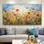 cheap Floral/Botanical Paintings-Flower oil painting on canvas handmade abstract colorful flower floral oil painting hand painted wall art canvas spring painting  for living room wall decor