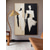 cheap People Paintings-Black and Beige Abstract Art painting handmade Black and Beige Minimalistic hand painted Wall Art Abstract Figure Canvas painting Art Abstract People Oil Painting Modern Wall Art