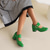 cheap Women&#039;s Sandals-Women&#039;s Green Patent Leather Mary Jane Pumps with Gold Buckle and Block Heel, Retro Dress Shoes for Work, Parties, and Vintage-Inspired Outfits