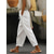 cheap Women&#039;s Pants-Women&#039;s Linen Overalls Ankle-Length Lace-Up Side Drawstring Waist Beige Casual Summer Spring Relaxed Fit Clothing Apparel