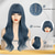 cheap Party Wigs-Blue Wig Long Blue Wig with Bangs Long Wigs for Women Long Wavy Synthetic Heat Resistant Fiber Wigs for Party Carnival Daily Use