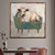 cheap Animal Paintings-Handmade A cow sitting on a sofa painting  handmade Abstract Cow Oil Painting Unique Artwork Vibrant Animal Canvas painting Wall Art Cow painting for living room bedroom wall home decor