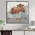 cheap Animal Paintings-Handmade A cow sitting on a sofa painting  handmade Abstract Cow Oil Painting Unique Artwork Vibrant Animal Canvas painting Wall Art Cow painting for living room bedroom wall home decor