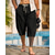 baratos Feriado-Homens Calças Capri Shorts de linho Shorts de verão Shorts de praia Calças Harem Bolsos Com Cordão Cintura elástica Tecido Conforto Respirável Comprimento da panturrilha Férias Feriado Praia Havaiana