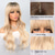 abordables Perruques Synthétiques Sans Bonnet-Perruque de cosplay Perruque Synthétique Ondulation Naturelle Coupe Droite Fabriqué à la machine Perruque 26 pouces Or clair Cheveux Synthétiques Femme Multicolore Couleur mixte