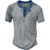 billiga Casual T-shirts för män-Herr Waffle Henley Shirt T-shirts Rutig Henley Utomhus Ledigt Kortärmad Knapp Kläder Mode Designer Bekväm
