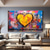 cheap Abstract Paintings-Handmade Textured love Oil Painting Textured Canvas Art Abstract Art Heart Handmade Painting Modern Living Room Wall Decor