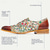 baratos Sapatos Sociais Elementares-Sapatos masculinos vermelho marrom artístico floral estampado couro italiano de grão integral couro antiderrapante cadarço