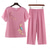 cheap Women&#039;s Sleepwear-Women&#039;s Pajamas Sets Floral Fashion Comfort Home Daily Bed Cotton And Linen Breathable Crew Neck Short Sleeve T shirt Tee Shorts Elastic Waist Summer Spring Home Outfits