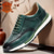 cheap Premium Leather Sneakers-Men&#039;s Dress Sneakers Leather Italian Full-Grain Cowhide Slip Resistant Lace-up Dark Green